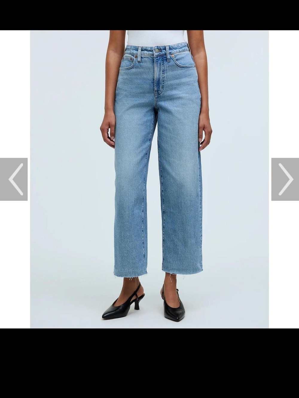 Madewell Light Blue High-Rise Straight Crop Jeans